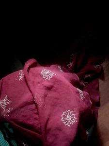 Purple Flower Dupataa For Womens