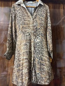 Snakeskin Print Shirt Dress