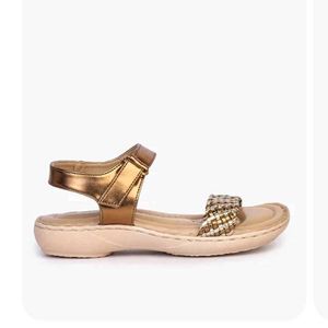 Gold Sandals With Velcro