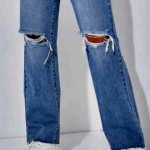 Ripped Wide Leg Jeans