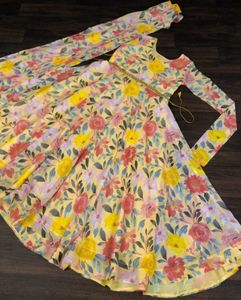 Floral Print Ethnic Gown