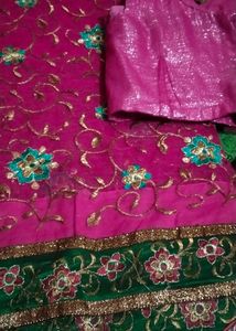 Saree With Stitched Blouse