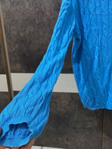 Blue Cable Knit Sweater