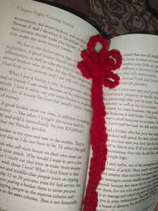 Red Crochet Handmade Bookmark