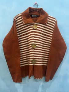 Striped Buttoned Cardigan