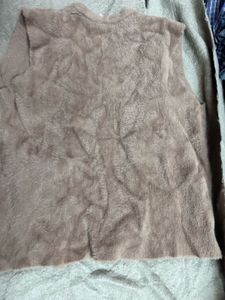 Fuzzy Sleeveless Cardigan