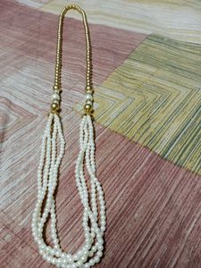 Pearl And Gold Tone Necklace