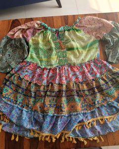 Boho Off-Shoulder Patchwork beach Dress