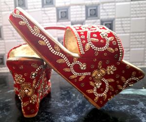 Red &amp; Gold bridal footwear