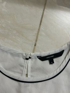 White casual/office Top With Black Stripes