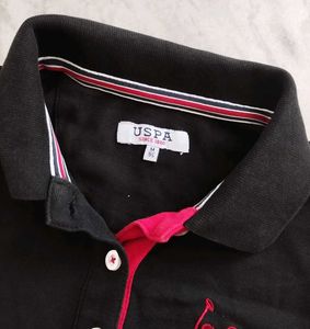 USPA Black Polo Fitted TShirt 👕