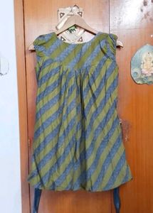 Double Layered Striped Top with Belt