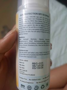 Sun Protection Spray For Face And Body
