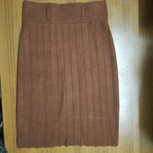 Professional Brown Pencil Skirt With No Slit And Fully Elastic  , Brought From Germany