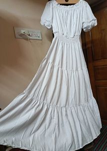 NEW WHITE TIERED DRESS