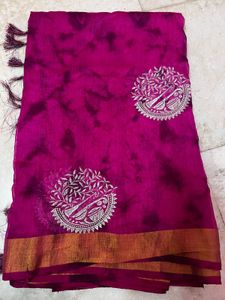 Elegant Pink Tie-Dye Saree with blouse