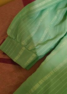 Mint Green Striped Detail Top
