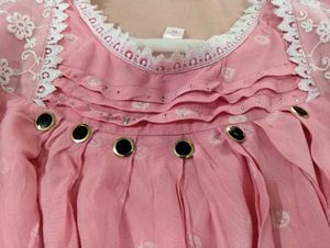 Pink Top with Lace Detail