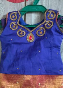 Violet Pattu Langa With Maggam Work