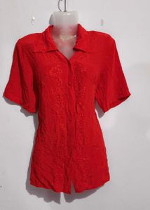 Damn Beautiful Red Embroidered Shirt