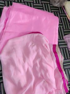 Pink Embroidered Net Kurta Set