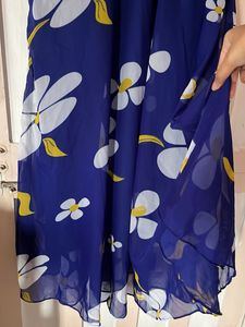 Floral Blue Anarkali with Duppatta