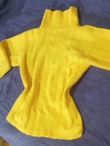 Yellow High Neck Sweatshirt