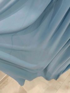 Elegant Blue Lace Maxi Dress