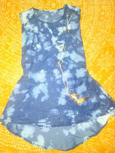 Tie-Dye Denim Sleeveless Dress