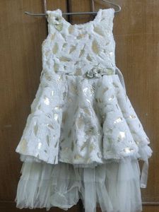 White & Gold Festive Dress