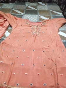 Peach Embroidered Salwar Kameez