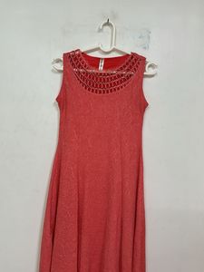 Coral Sleeveless Party Dress