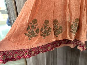 Peach Printed Kurta