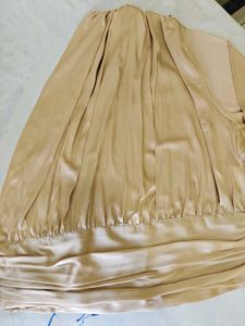 Golden party top for women one shoulder