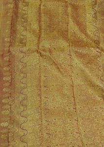 Pink &amp; Gold Saree With Stitched Blouse