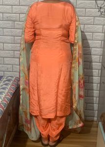 PUNJABI  SALWAR SUIT WITH PAPER SILK DUPATTA