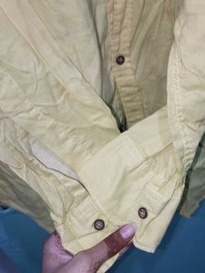 Men&#39;s Light Yellow Long Sleeve Shirt