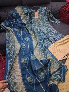 Floral Kurta Set Cotton L Size