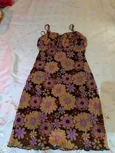 Y2K Floral Mesh Bodycon Dress