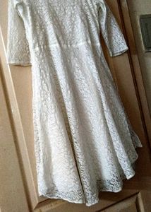 Anarkali White Net Kurti