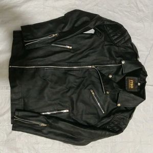 ITBD Black Leather Biker Jacket