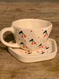 Cute Cherry Mug & Saucer