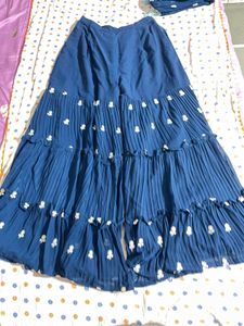 Blue Chikankari Plazoo Set