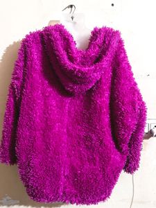 Fuzzy Purple Hooded Jacket