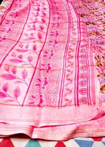 Elegant Pink Floral Saree2