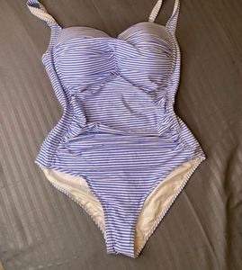 Blue White Striped Swimsuit/ Bodysuit