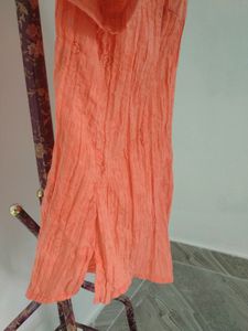 Orange Embroidered Button Down Shirt
