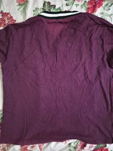 Burgundy V-Neck Long Sleeve Top