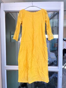 Yellow Embroidered Kurta