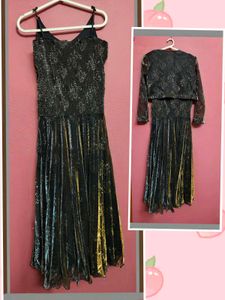 Sparkly Black Dress &amp; Shrug Set